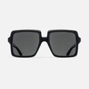 An image of the 1398 Square Sunglasses Black Out frame frontal view with arms open