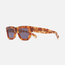 An image of the 1402 Square Sunglasses Old Havana frame side view with arms open