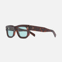 An image of the 1402 Square Sunglasses Dark Turtle frame side view with arms open