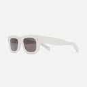 An image of the 1402 Square Sunglasses White Ivory frame side view with arms open