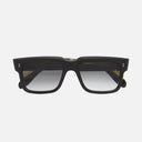 An image of the 1403 Square Sunglasses Black Matt on Shiny Yellow frame frontal view with arms closed