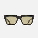 An image of the 1403 Square Sunglasses Havana frame frontal view with arms open