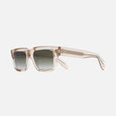 An image of the 1403 Square Sunglasses Sand Crystal frame side view with arms open