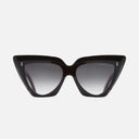 An image of the 1407 Cat Eye Sunglasses Black on Pink frame frontal view with arms open