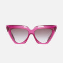 An image of the 1407 Cat Eye Sunglasses Fuchsia frame frontal view with arms open