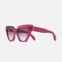An image of the 1407 Cat Eye Sunglasses Fuchsia frame side view with arms open