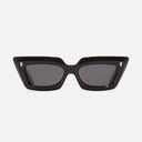 An image of the 1408 Cat Eye Sunglasses Black on Pink frame frontal view with arms open