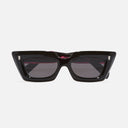 An image of the 1408 Cat Eye Sunglasses Black on Pink frame frontal view with arms closed
