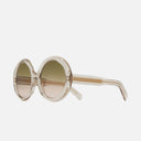 An image of the 1412 Round Sunglasses Sand Crystalframe frontal view with arms open