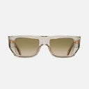 An image of the 1413 Rectangle Sunglasses Sand Crystal frame frontal view with arms open