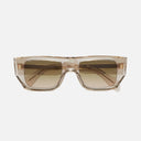 An image of the 1413 Rectangle Sunglasses Sand Crystal frame frontal view with arms closed
