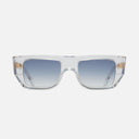 An image of the 1413 Rectangle Sunglasses Crystal frame frontal view with arms open