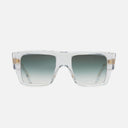 An image of the 1414 Rectangle Sunglasses Crystal frame frontal view with arms open