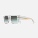 An image of the 1414 Rectangle Sunglasses Crystal frame side view with arms open