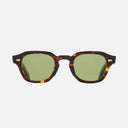 An image of the 1420 Round Sunglasses Multi Havana frame frontal view with arms open