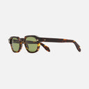 An image of the 1420 Round Sunglasses Multi Havana frame side view with arms open
