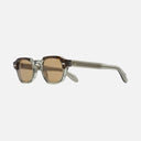 An image of the 1420 Round Sunglasses Havana on Grey frame side view with arms open