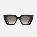 An image of the 1422 Square Sunglasses Black frame frontal view with arms open