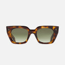 An image of the 1422 Square Sunglasses Old Brown Havana frame frontal view with arms open