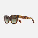 An image of the 1422 Square Sunglasses Old Brown Havana frame side view with arms open