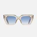 An image of the 1422 Square Sunglasses Sand Crystal frame frontal view with arms open