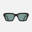 An image of the 1432 Square Sunglasses in Black frame frontal view with arms open