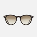 An image of the 9378 Round Sunglasses Black frame frontal view with arms open