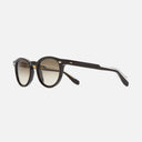 An image of the 9378 Round Sunglasses Black frame side view with arms open