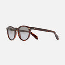 An image of the 9378 Round Sunglasses Dark Turtle frame side view with arms open