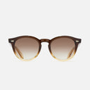 An image of the 9378 Round Sunglasses Honeyburst frame frontal view with arms open