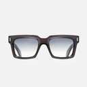 An image of the 9386 Square Sunglasses in Dark Grey frame frontal view with arms open