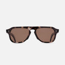 An image of the GR14 Aviator Sunglasses in Grey Havana frame frontal view with arms open
