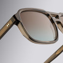 An image of the 1394 Aviator Sunglasses in Brown Crystal frame detail close up from left side view