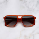 An image of the 1394 Aviator Sunglasses (Small) in Rogue frame frontal view with arms closed marble background