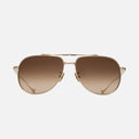 An image of the Sloane 1423 Aviator Sunglasses in Gold frame frontal view with arms open