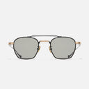 An image of the Cranley 1425 Aviator Sunglasses in Black/Gold frame frontal view with arms open