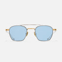 An image of the Cranley 1425 Aviator Sunglasses in Silver/Gold frame frontal view with arms open