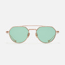 An image of the Draycott 1426 Round Sunglasses in Jewel Gold frame frontal view with arms open