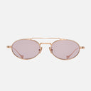 An image of the Ladbroke 1427 Oval Sunglasses in Pink Gold frame frontal view with arms open