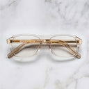 An image of the 0847 Kingsman Aviator Opticals in Granny Chic frame frontal view with arms closed marble background
