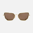 An image of the Cutler and Gross The Great Frog Paisley Cat Eye Sunglasses in Gold/Olive frame frontal view with arms open.