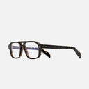 An image of the GR15 Aviator Opticals (Large) in Black on Havana frame side view with arms open