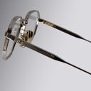 An image of the Lansdowne 1431 Square Opticals Silver/Black frame side view with arms open