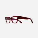 An image of the 1379 Blue Light Filter Cat Eye Opticals in Burgundy frame side view with arms open