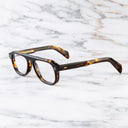 An image of the GR14 Aviator Opticals in Multi Havana frame frontal view with arms open