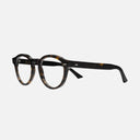 An image of the 1378 Blue Light Filter Round Opticals in Dusky Turtle frame side view with arms open