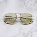 An image of the Knightsbridge 1971 Navigator Sunglasses frame frontal view with arms closed marble background