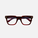 An image of the 1305 Square Opticals in Burgundy frame frontal view with arms closed
