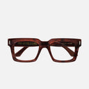 An image of the 1386 Optical Square Glasses Burgundy Marble frame frontal view with arms closed