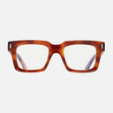 An image of the 1386 Optical Square Glasses Honey Havana frame frontal view with arms open